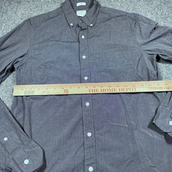 J Crew Gray Slim Fit Stretch Secret Wash Long Sleeve Button Shirt Men’s Medium - Picture 5 of 6